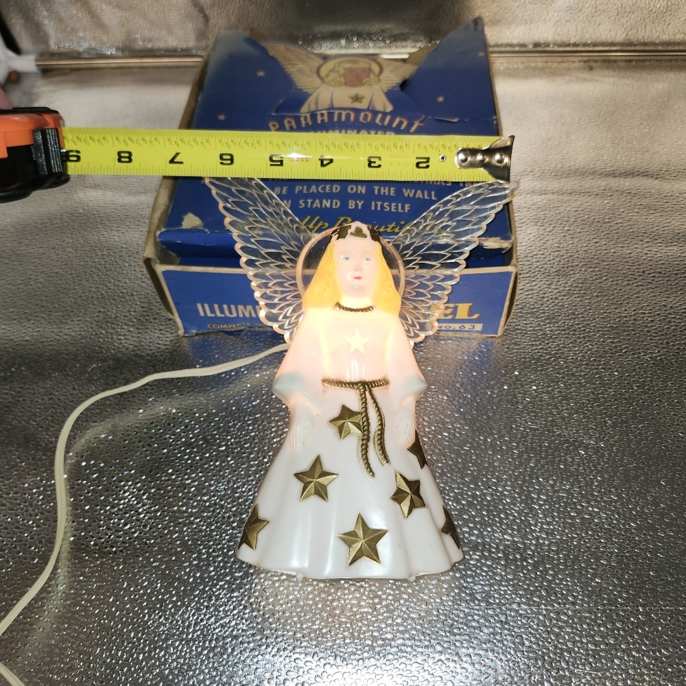 Vintage Christmas Illuminated Angel #63 Paramount Raylite 1940's Tested Works